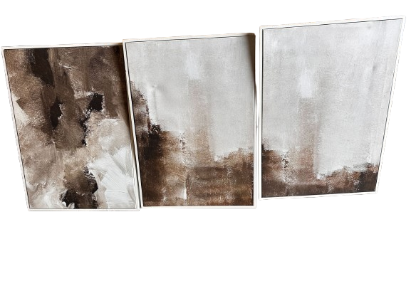 Abstract Brown Shade Canvas, Set of 3, 50x70cm