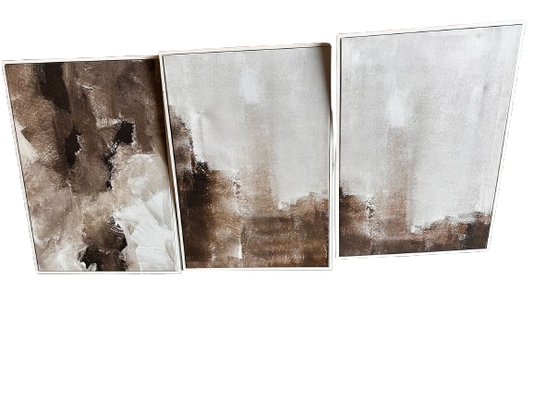 Abstract Brown Shade Canvas, Set of 3, 50x70cm