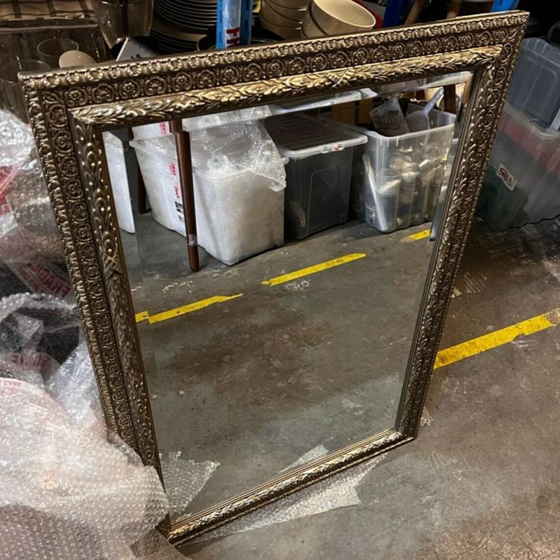 Rectangular Brass Framed Mirror