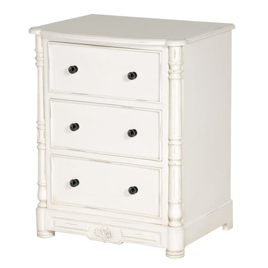 Chateau Turned 3 Drawer Bedside, 70 X 55 X 43cm