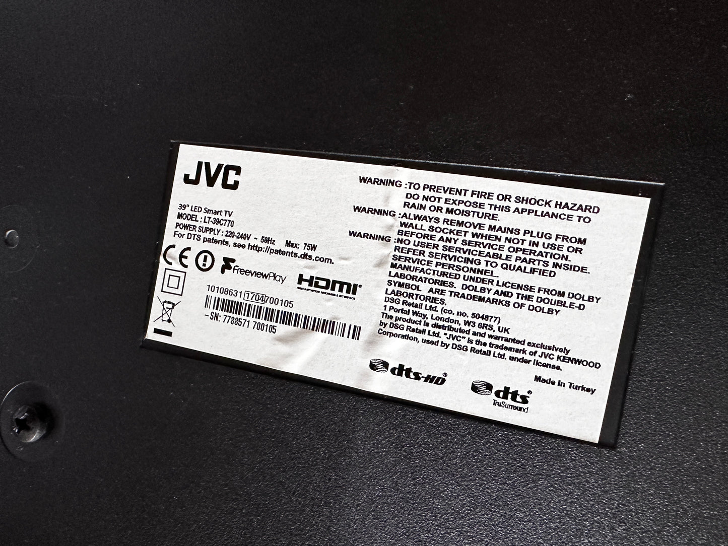 JVC 39" TV LT-39C770