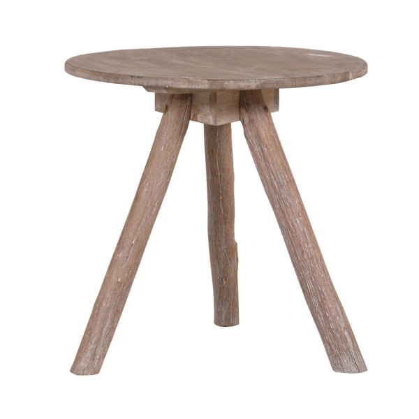 Rustic Wooden Tripod Table, 60x60cm