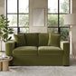 Olive Green Velvet Pull Out Sofa Bed - Seats 2 - Layton, W165 X D84 X H82CM