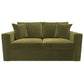 Olive Green Velvet Pull Out Sofa Bed - Seats 2 - Layton, W165 X D84 X H82CM