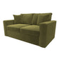 Olive Green Velvet Pull Out Sofa Bed - Seats 2 - Layton, W165 X D84 X H82CM