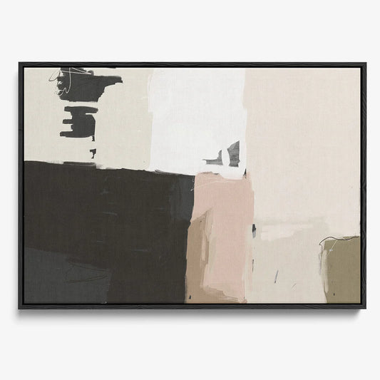 Abstract Beige Framed Canvas, 90x150cm