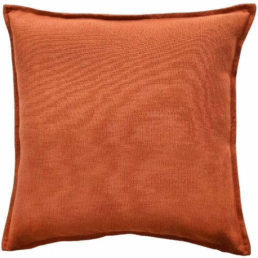 Malini Large Tia Rust Cushion POLY LINEN MIX WITH FLANGE RUST 50 X 50