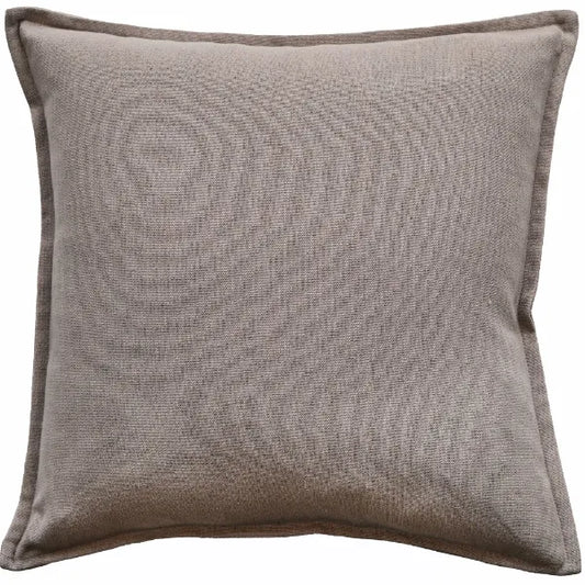 Malini Large Tia Taupe Cushion POLY LINEN MIX WITH FLANGE TAUPE 50 X 50