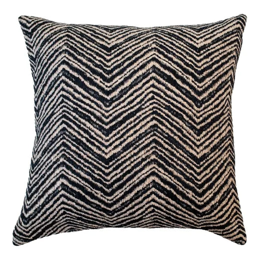 Malini Thor Cushion WOVEN BLACK AND WHITE CHEVRON CUSHION 50 X 50