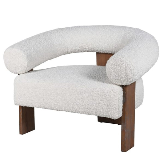 Lexi Cream Boucle Curve Chair, 75x96x76cm