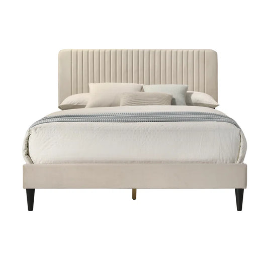 Melrose Upholstered Double (4'6) Bed, Beige
