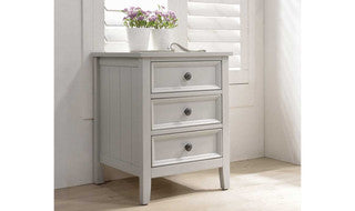 Mila Bedside Table - 3 Drawer Clay, 61x48x45cm