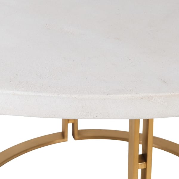 White Concrete Effect Dining Table, 76x150cm