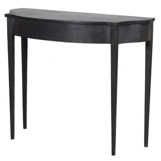Elegant Demi Lune Aged Metal Console Table, 74x90x40cm
