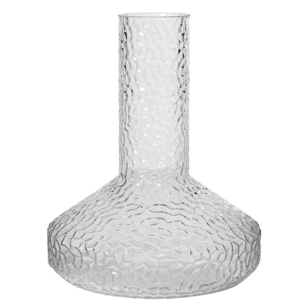 Clear Textured Glass Vase
