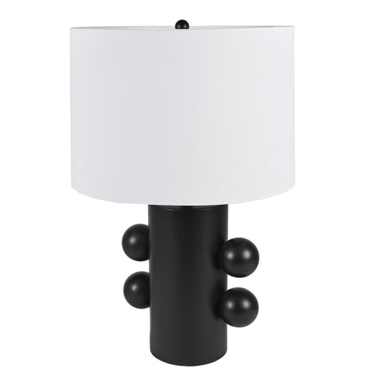 Matt Black Multi Ball Table Lamp with Linen Shade