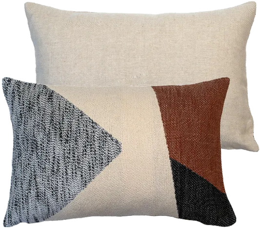 Malini Colarado Cushion TEXTURED RUST GEO CUSHION 35 X 55