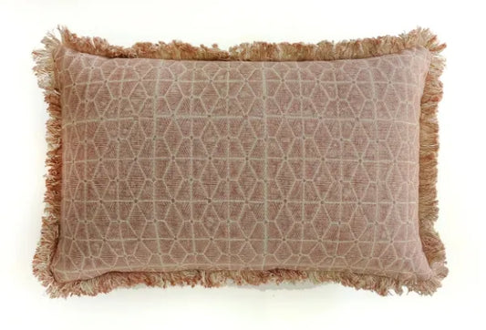 Malini Ravi Rust Cushion GEO BLOCK PRINT RUST 30 X 50