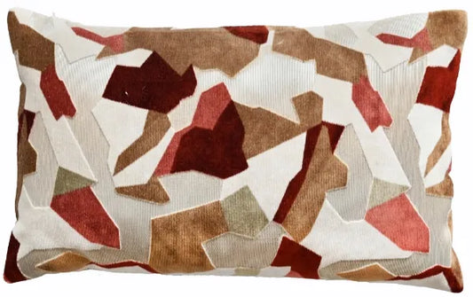 Malini Teramo Earthy Cushion CUT VELVET SHATTER IN EARTHY COLOURS 30 x 50