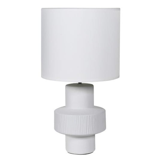 Ivory Table Lamp with Linen Shade, 55x30cm
