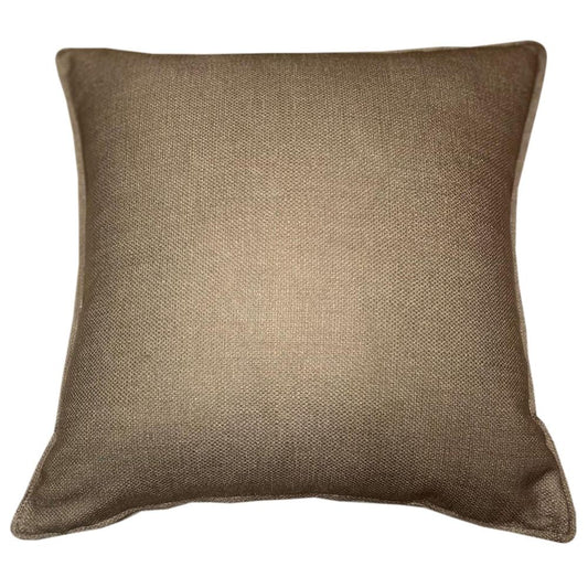 Faux Linen Taupe Cushion with Flange, 45x45