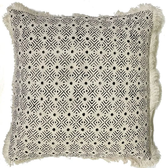 Malini Lopa Mono Cushion GEO BLOCK PRINT MONO 45 X 45