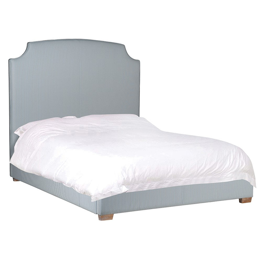 Azul Blue and White Pinstripe 5ft. King-size Bed, 159 X 163 X 215cm