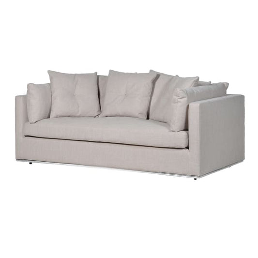 Natural 2 Seater Sofa with Steel Base Detail, 84x190x100cm