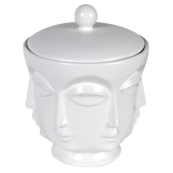 Small Multi Faces Lidded Jar