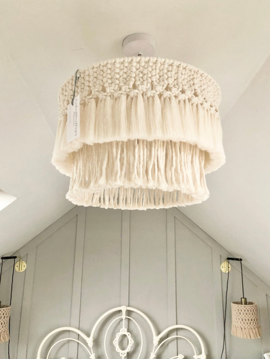 Macrame Chandelier Light Shade, 40x24cm