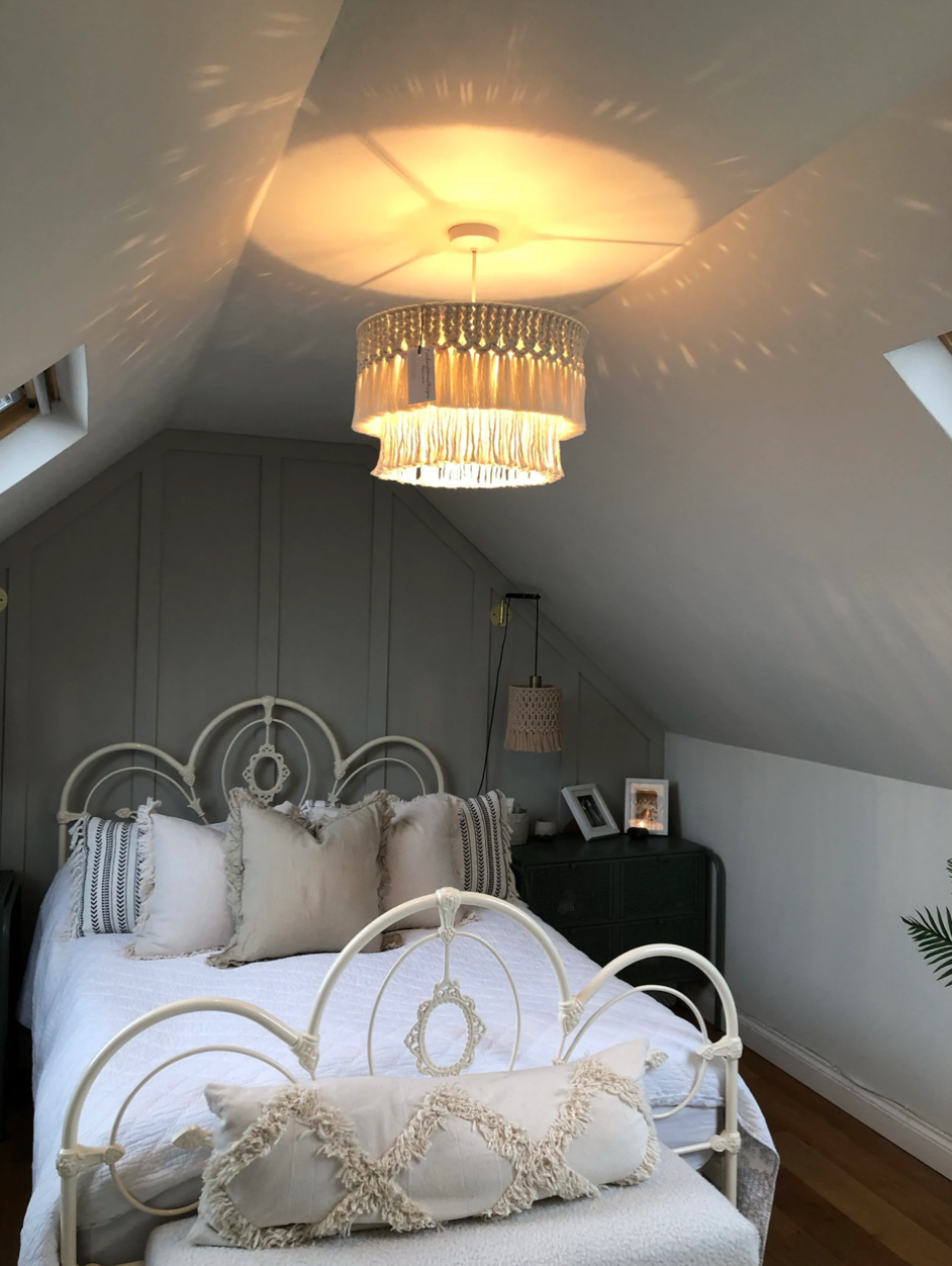 Macrame Chandelier Light Shade, 40x24cm