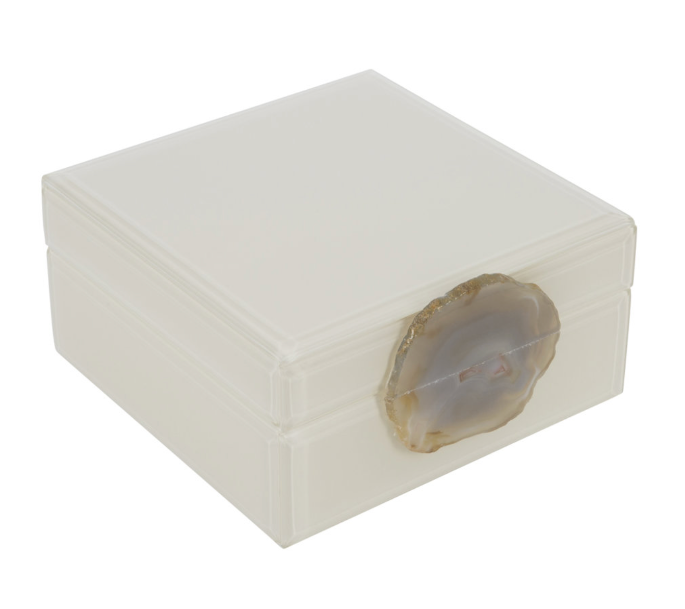 Agate Handle Box - Ivory