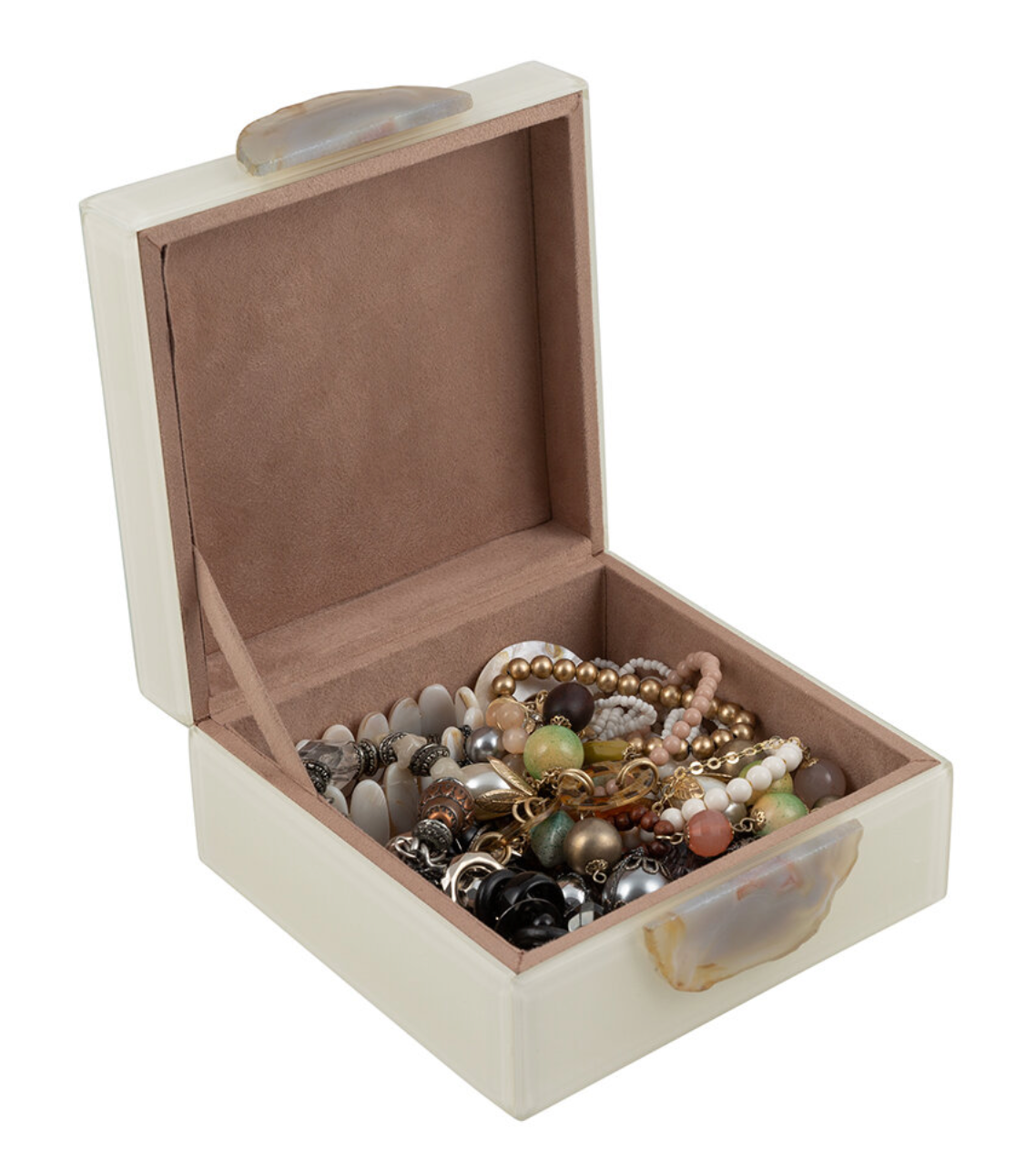 Agate Handle Box - Ivory