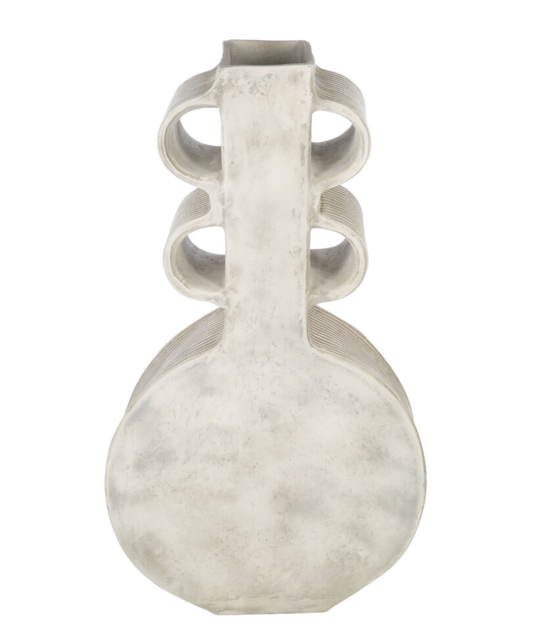Round Faded White Wash Vase - Tall