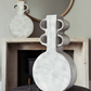 Round Faded White Wash Vase - Tall