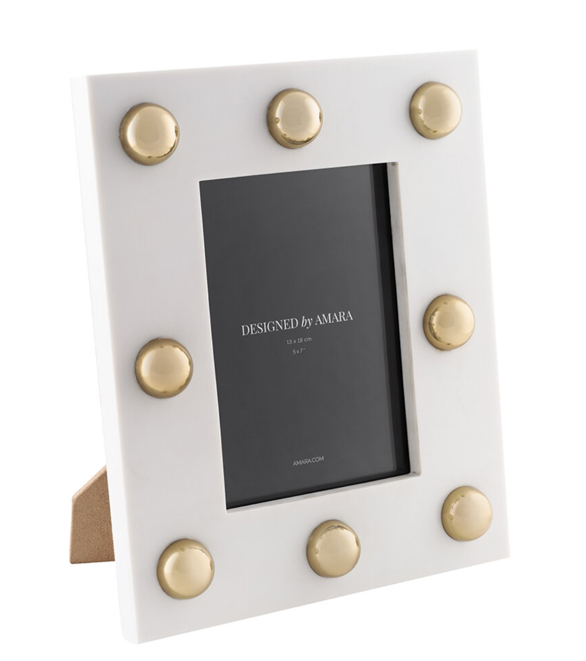 Ball Stud Photo Frame - 5x7" - White