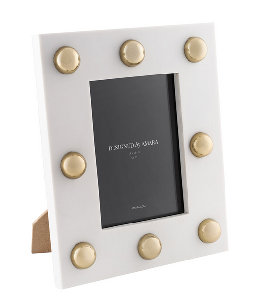Ball Stud Photo Frame - 5x7" - White