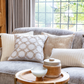 Velour Quilted Cushion Cover - 45x45cm - Cream