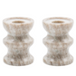 Candle Holder - Set of 2 - Marble