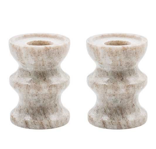 Candle Holder - Set of 2 - Marble