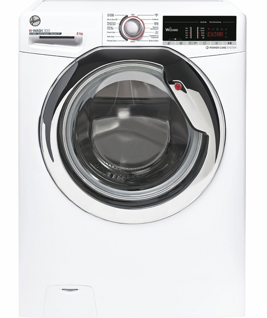 Hoover 8kg 1400rpm Freestanding Washing Machine White Chrome Door