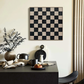 Black & Neutral Checkerboard Framed Canvas Art 85 x 85cm