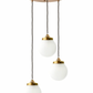 Heath Circular Ceiling Fitting Antiqued Brass with smaller espere in frosted waffle glass, 30x14x14cm