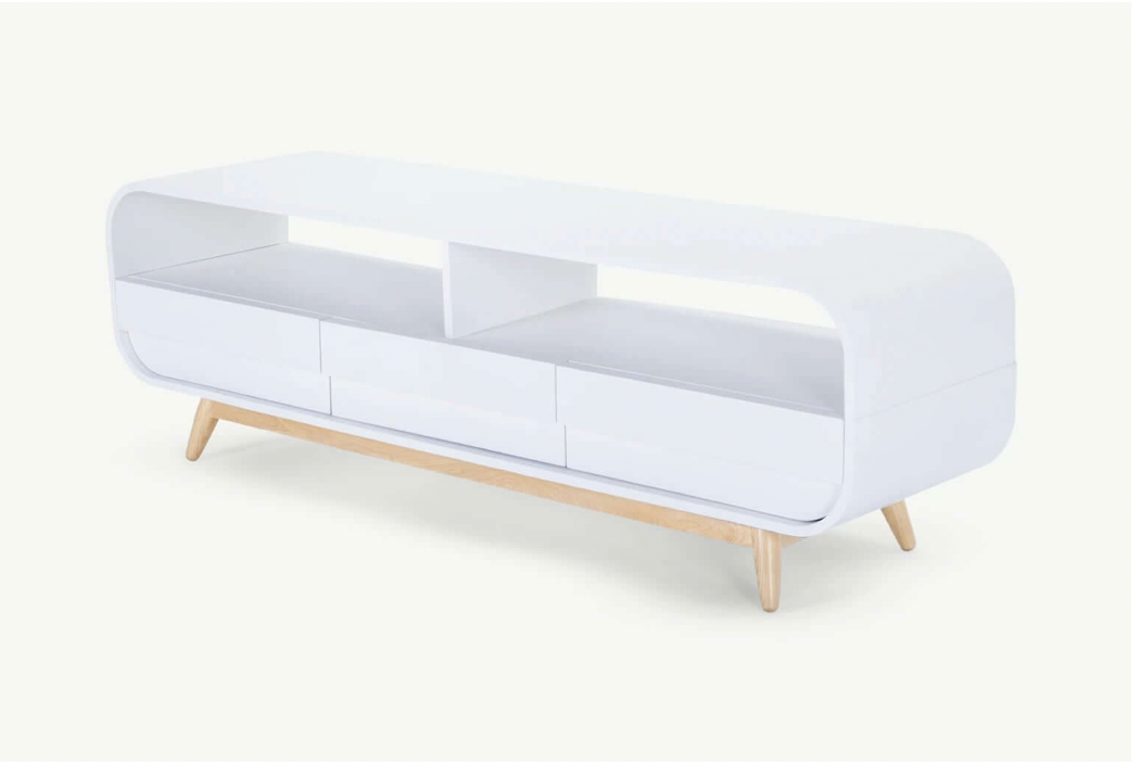 Esme Wide TV Stand, White and Ash
