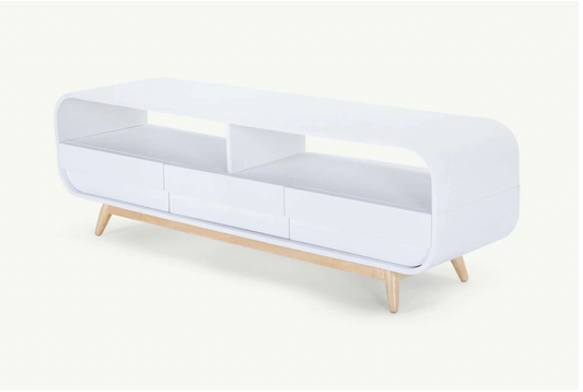 Esme Wide TV Stand, White and Ash