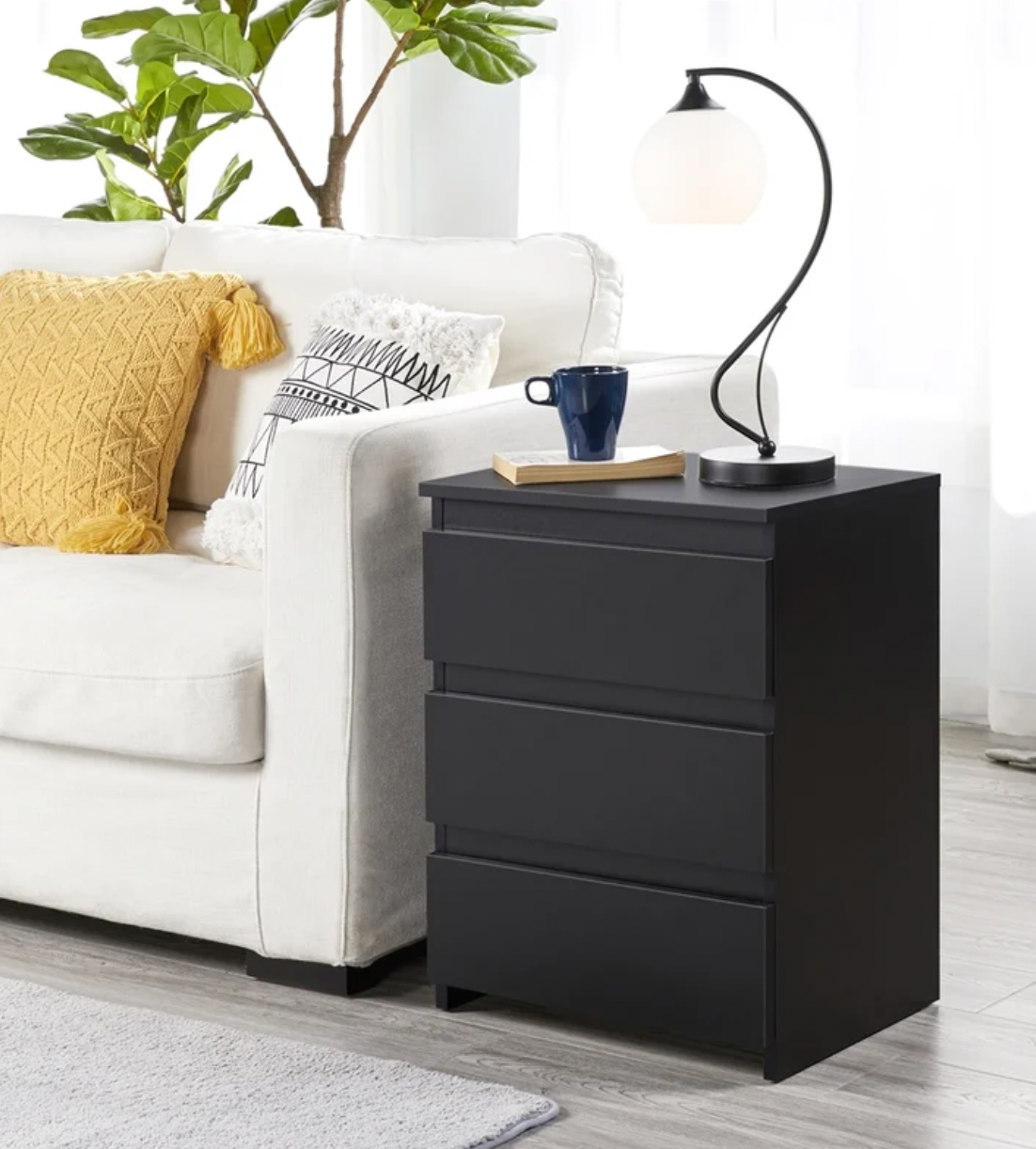 Aubreauna 3 Drawer Bedside Table, 60.5x45x35cm