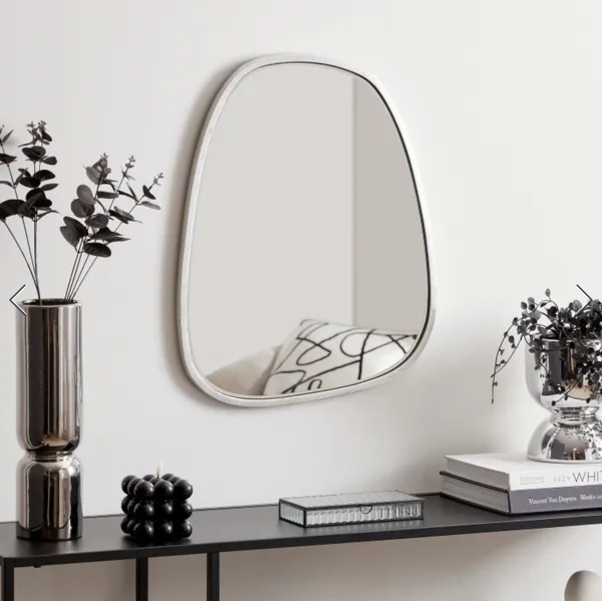 Pebble Mirror Silver 50x40cm