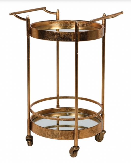 Gold Mirror Trolley, 74x50x40cm