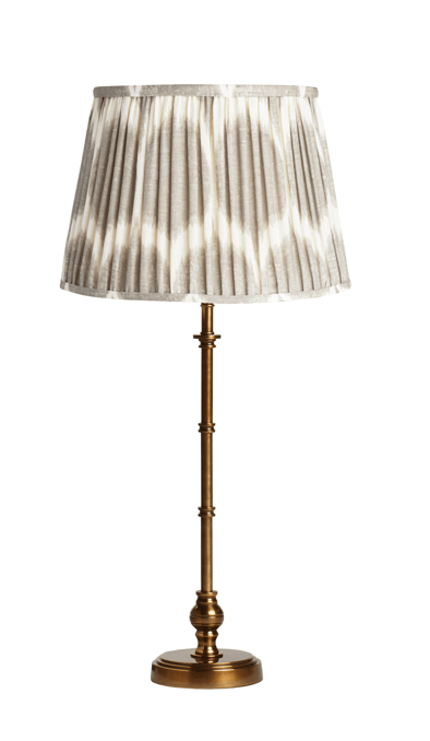 Chukka table lamp in antiqued brass, 43x11.5cm