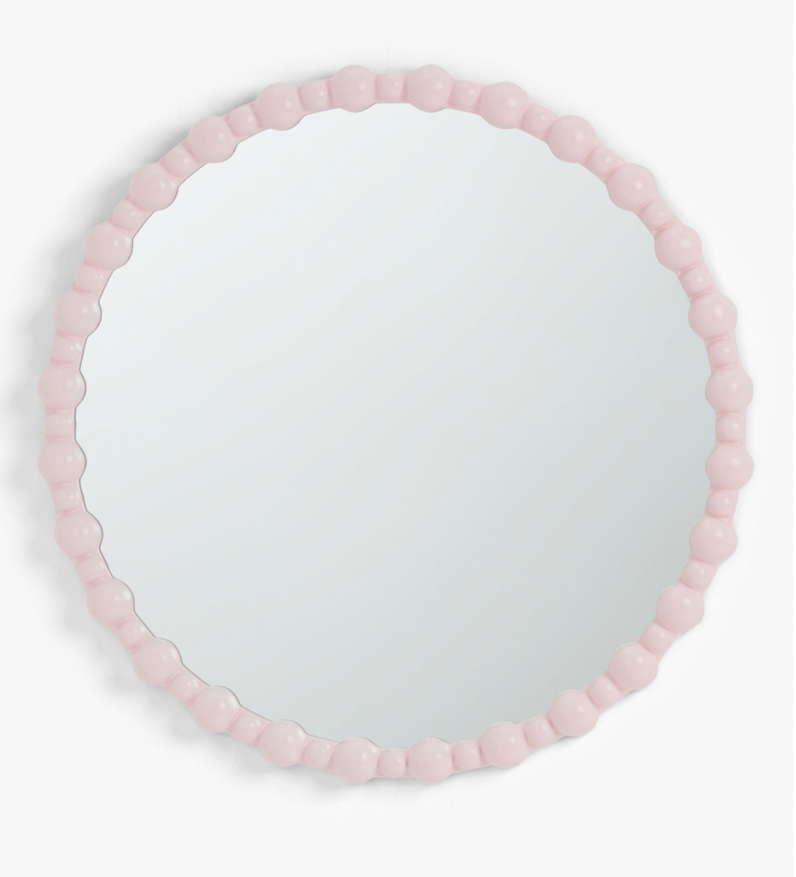 John Lewis + Matthew Williamson Bobbin Round Wall Mirror, 80cm, Pink